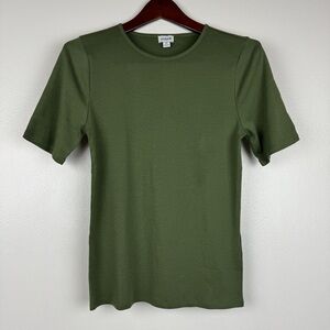 J. Crew Cotton Crewneck Elbow Short Sleeve Tee Green Size M NWT